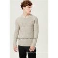 Acrylic Wool Mixed Pattern Pullover Men Knitwear